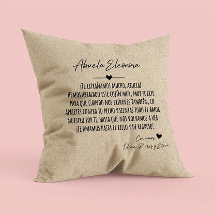 Almohada personalizada con un mensaje para tus seres queridos - En