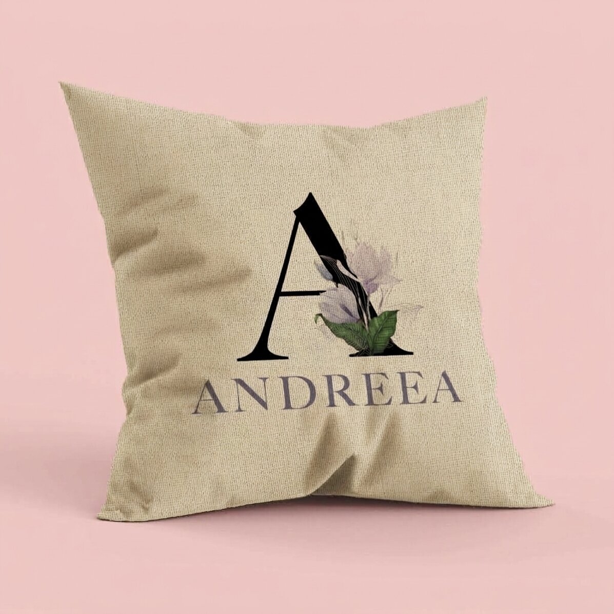 Cojín personalizado con inicial y nombre - En