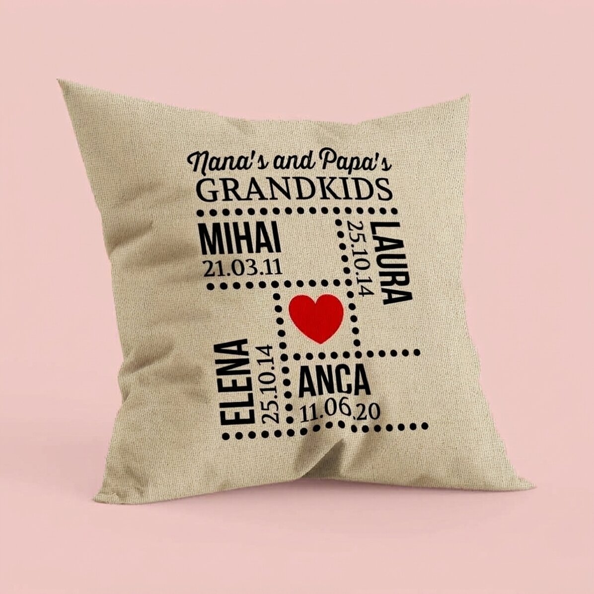 Cojín personalizado con texto - Nietos - En