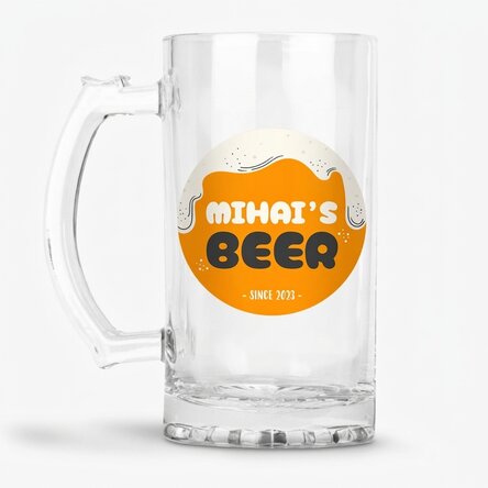 Jarra de cerveza personalizada con texto - BEER