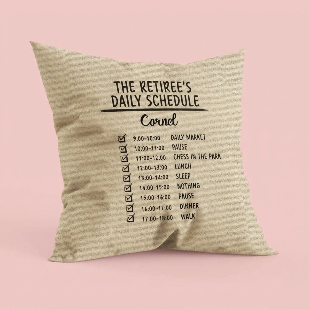 Almohada personalizada con texto - Programa diario - En