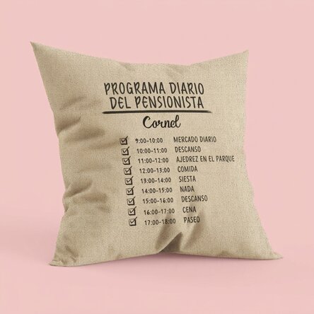 Almohada personalizada con texto - Programa diario - En