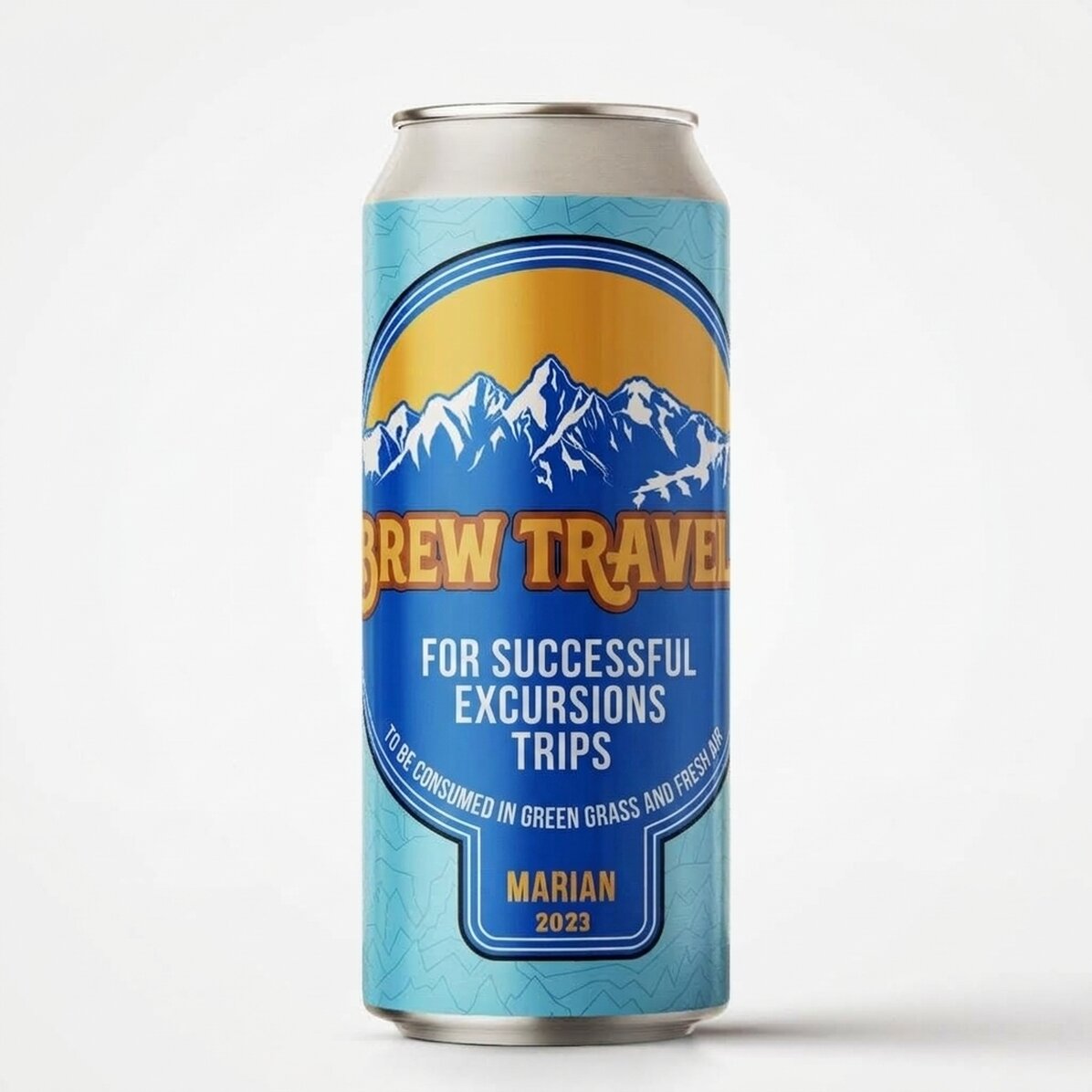 Cerveza en lata personalizada con texto - La cerveza del viajero