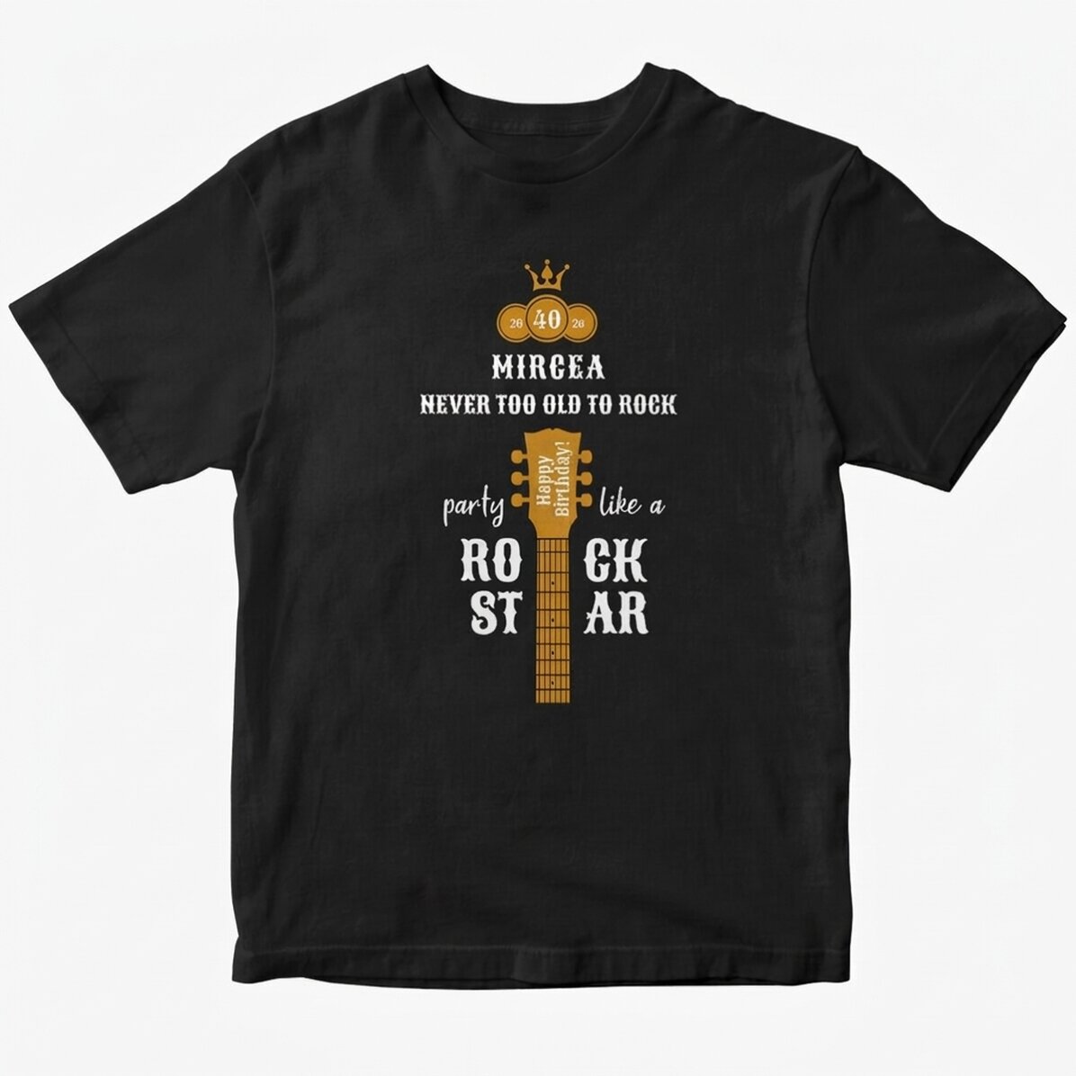 Camiseta de algodón personalizada con texto - Rockstar