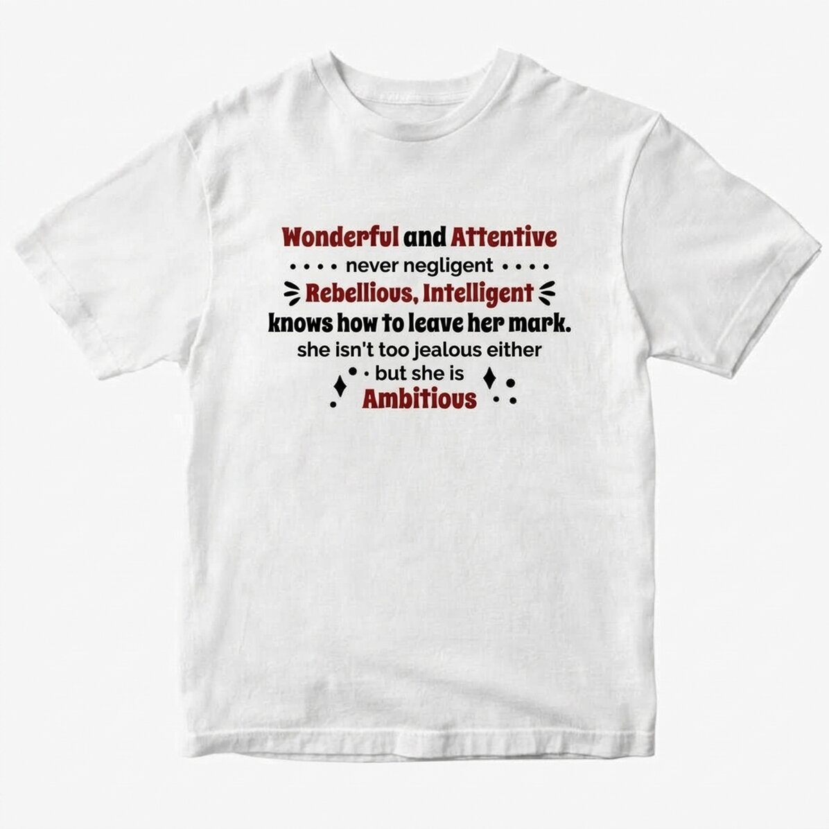Camiseta de algodón personalizada con texto: M.A.R.I.A.