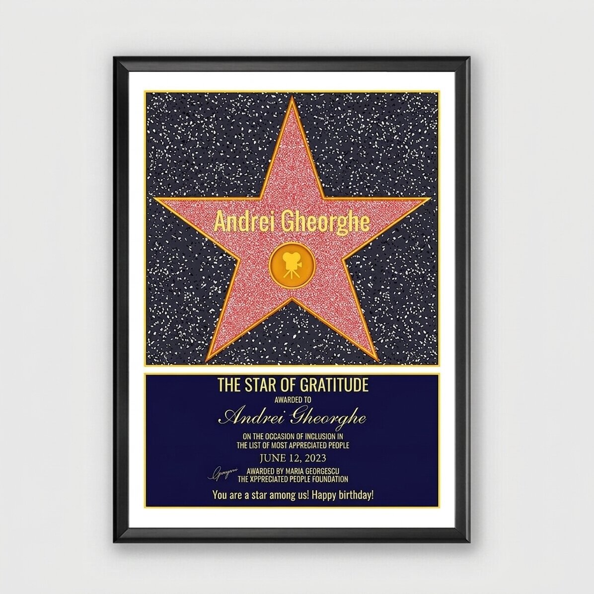 Cuadro personalizado: la estrella de la gratitud