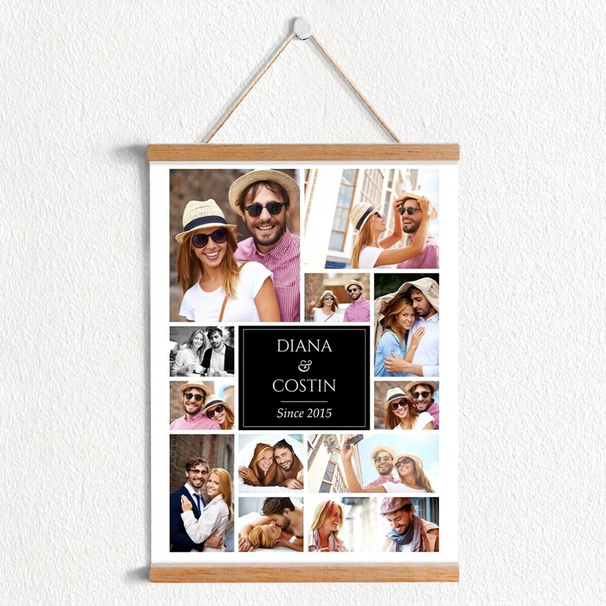 Póster con colgador personalizado con 12 fotos