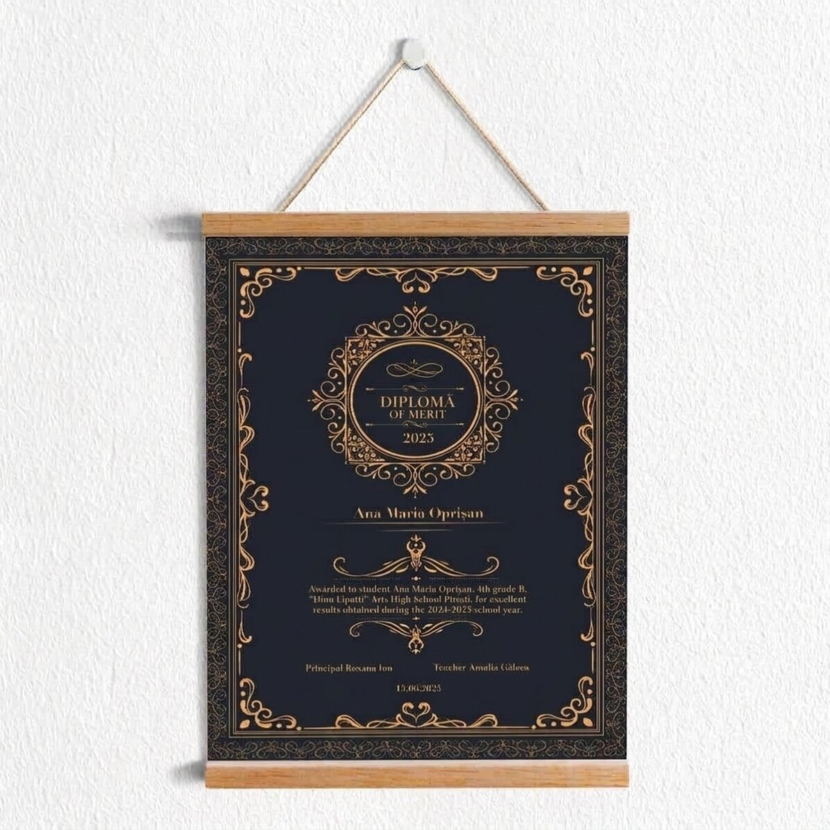 Póster con colgador personalizado - Diploma
