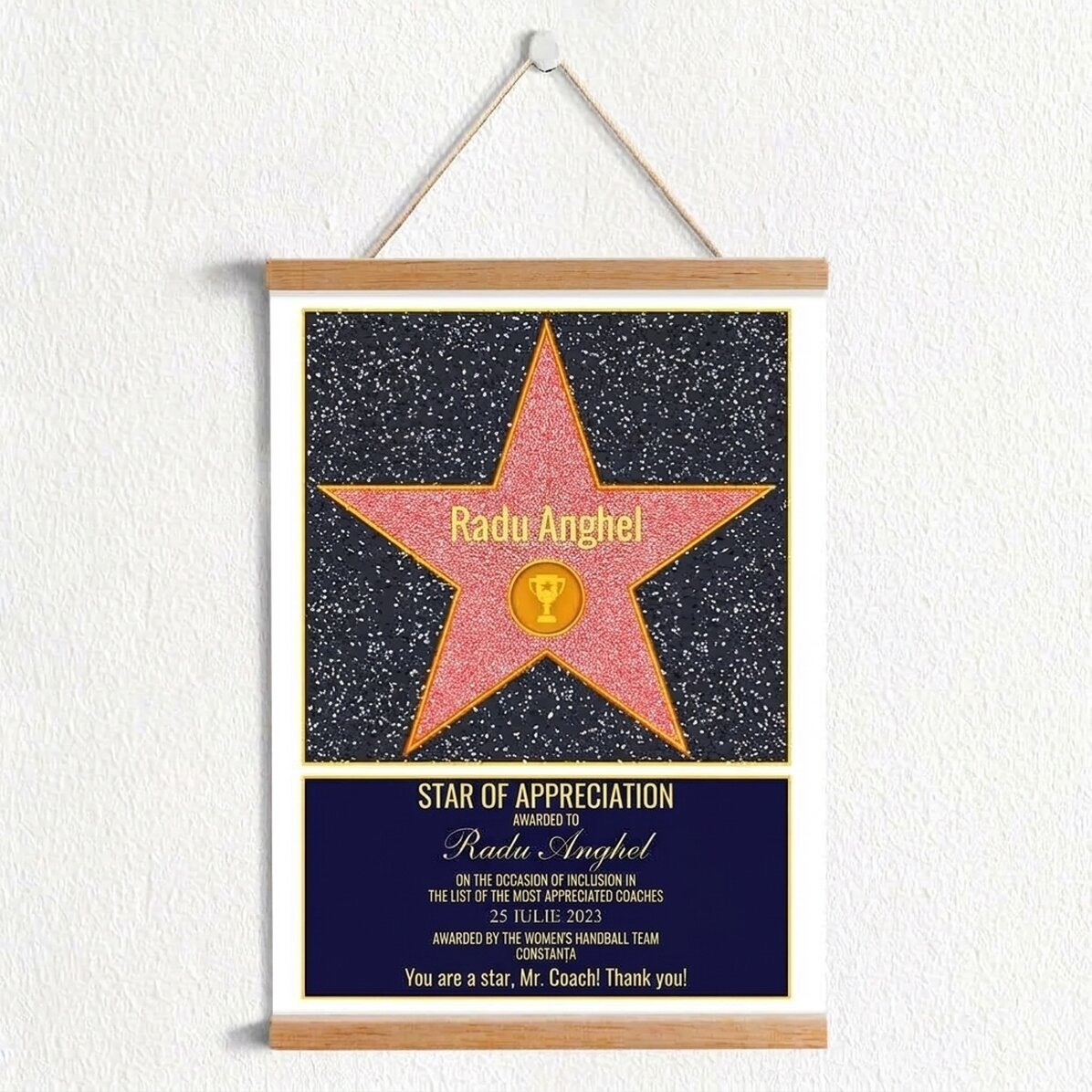 Póster con colgador personalizado «La estrella de la gratitud» - Campeones