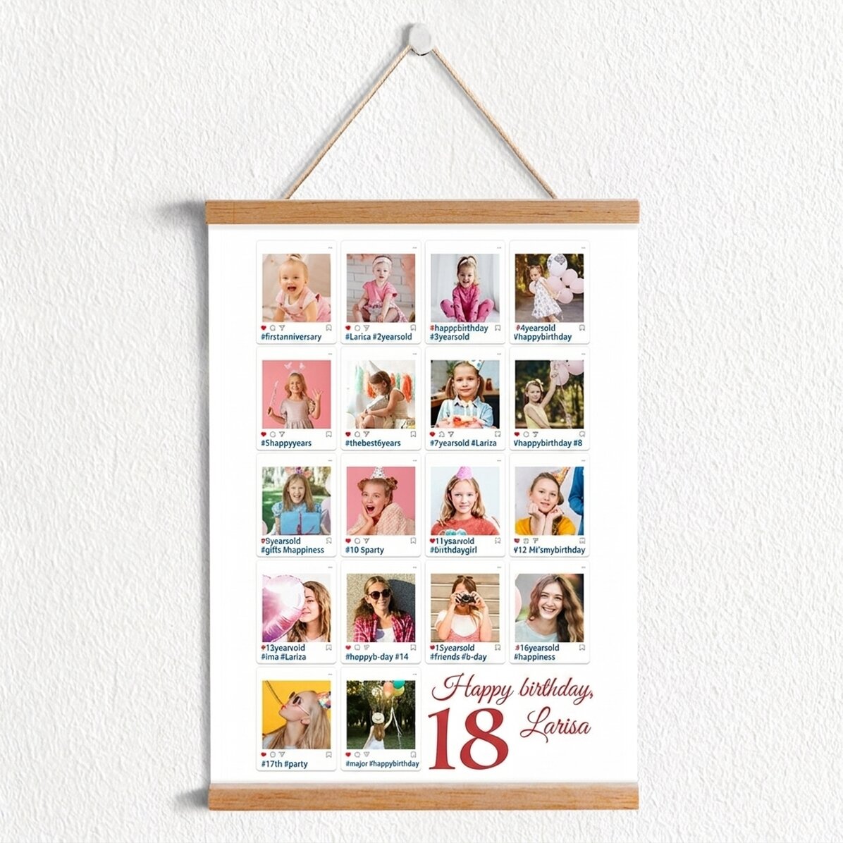 Póster personalizado con 18 fotos y un mensaje - #Instagram