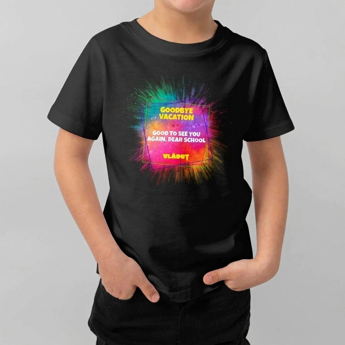 Camiseta de algodón para niños personalizada con texto - Splash