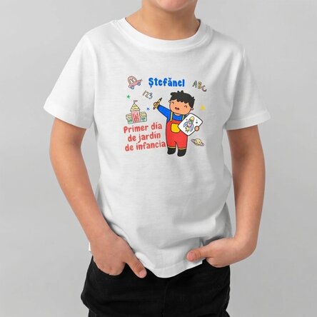 Camiseta de algodón para niños personalizada con texto - Little boy