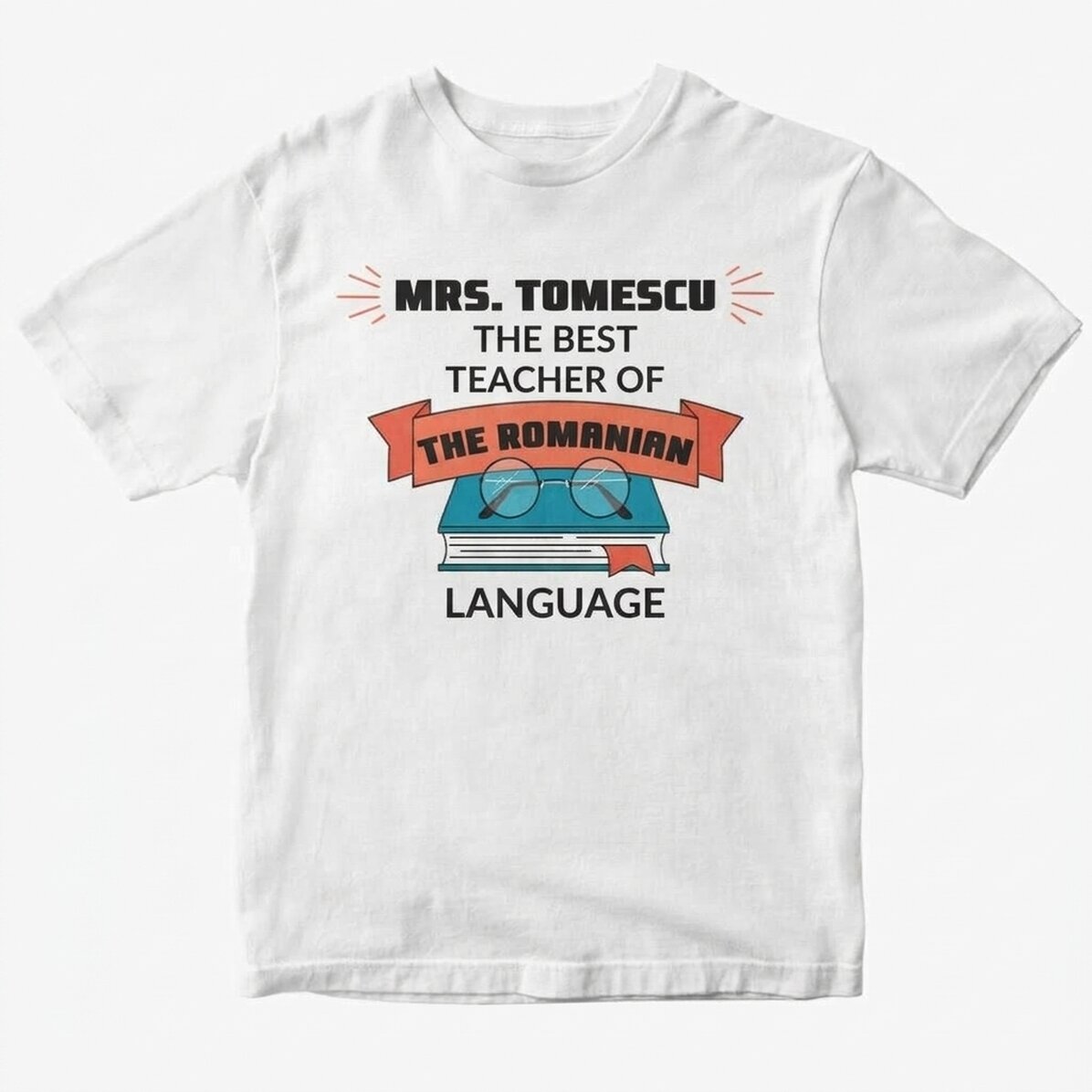 Camiseta de algodón personalizada con el texto «Best teacher»