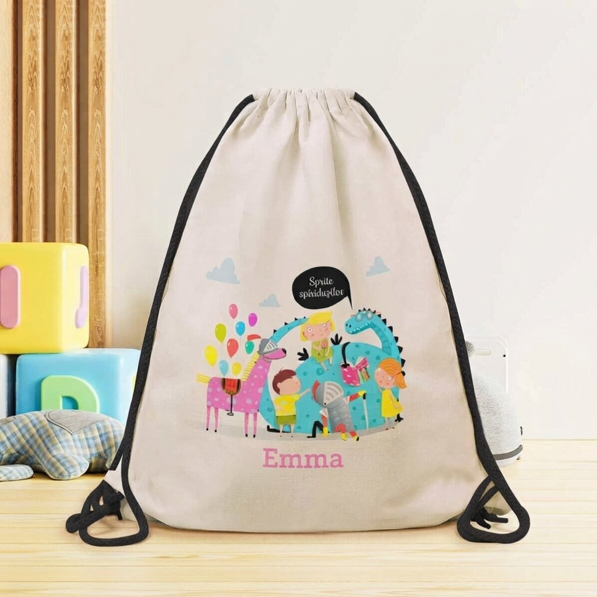 Mochila personalizada con nombre - Reading dragon