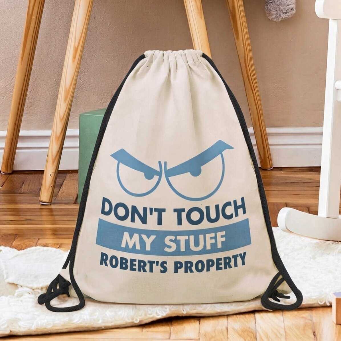 Mochila personalizada con nombre - «No toques mis cosas»