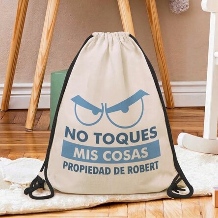 Mochila personalizada con nombre - «No toques mis cosas»