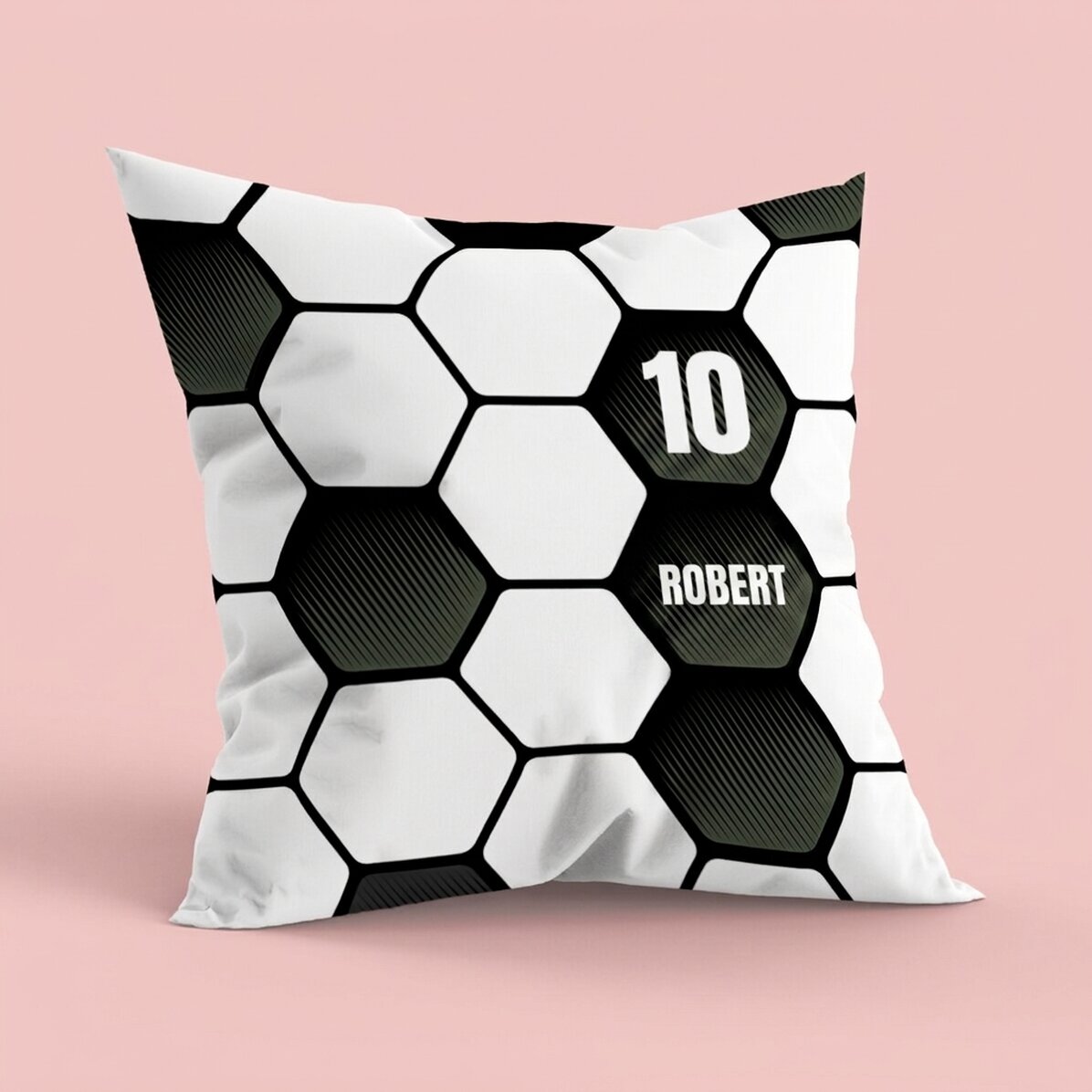 Almohada personalizada con nombre, tamaño grande - Fútbol