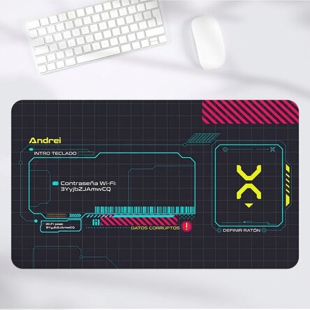 Alfombrilla de ratón XXL personalizada con texto - Gaming Sci-Fi