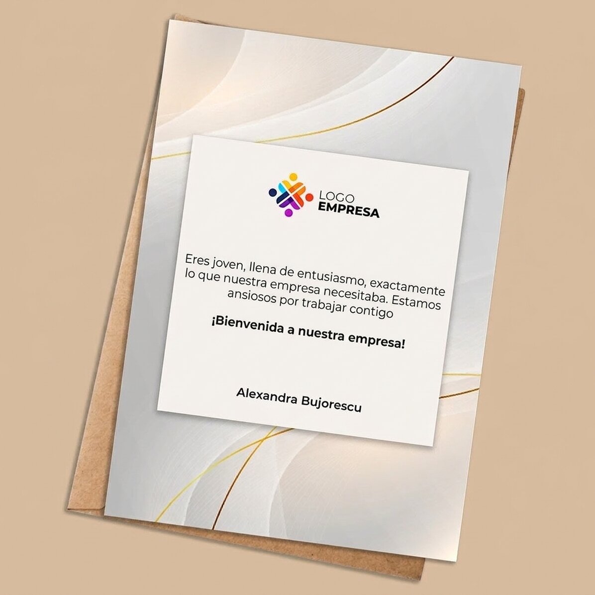 Tarjeta personalizada con logotipo y texto - Welcome