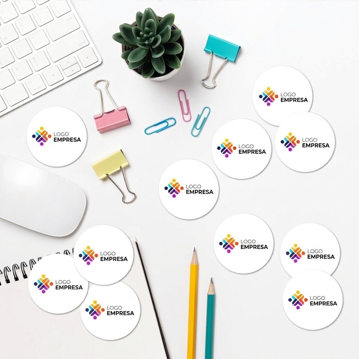 Juego de 12 pegatinas (etiquetas autoadhesivas) redondas, de 5 cm de diámetro, personalizadas con el