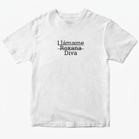 Camiseta de algodón personalizada con el texto «Call me»