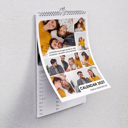 Calendario personalizado con fotos y mensaje