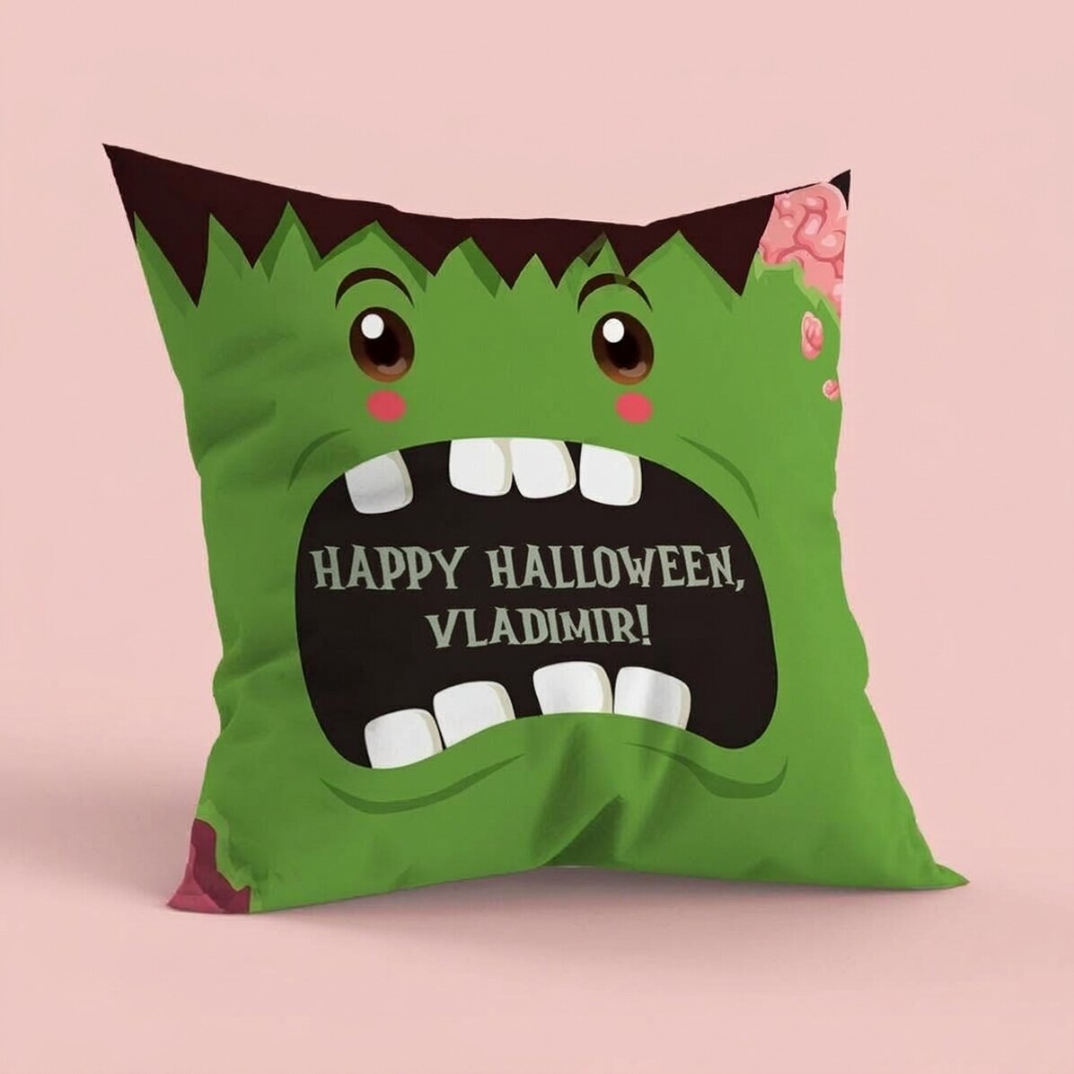 Cojín personalizado con texto, tamaño grande - Halloween