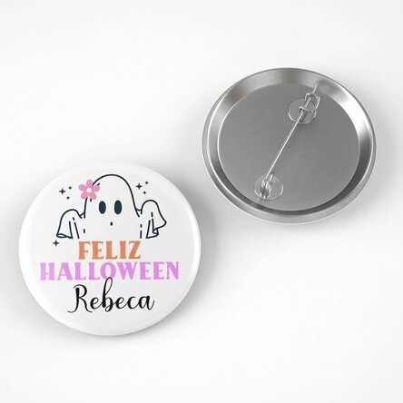 Chapa personalizada con nombre - Halloween adorable