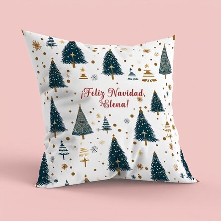 Cojín personalizado con mensaje - Árbol de Navidad