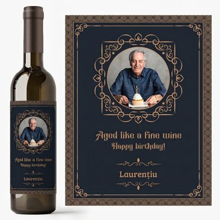 Personalised wine with a photo and message - Aged like a fine wine