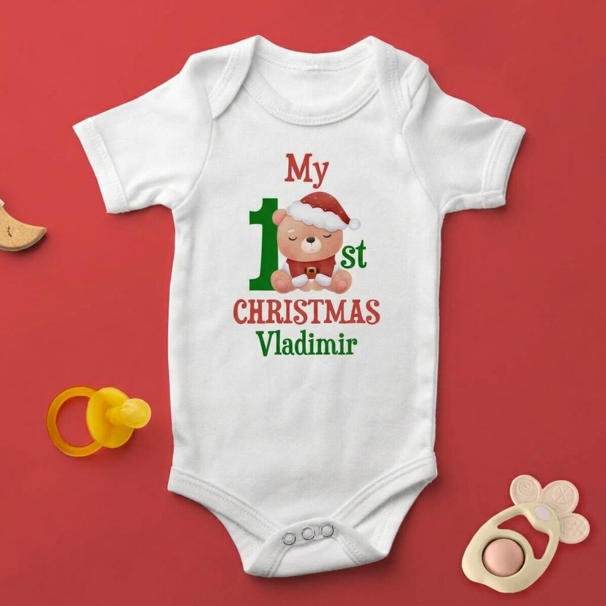 Body para niños personalizado con texto: «Mi primera Navidad»