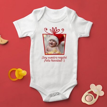 Body para niños personalizado con foto y texto - Regalo de Navidad