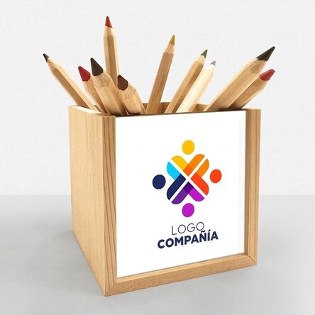 Portalápices personalizado con logotipo