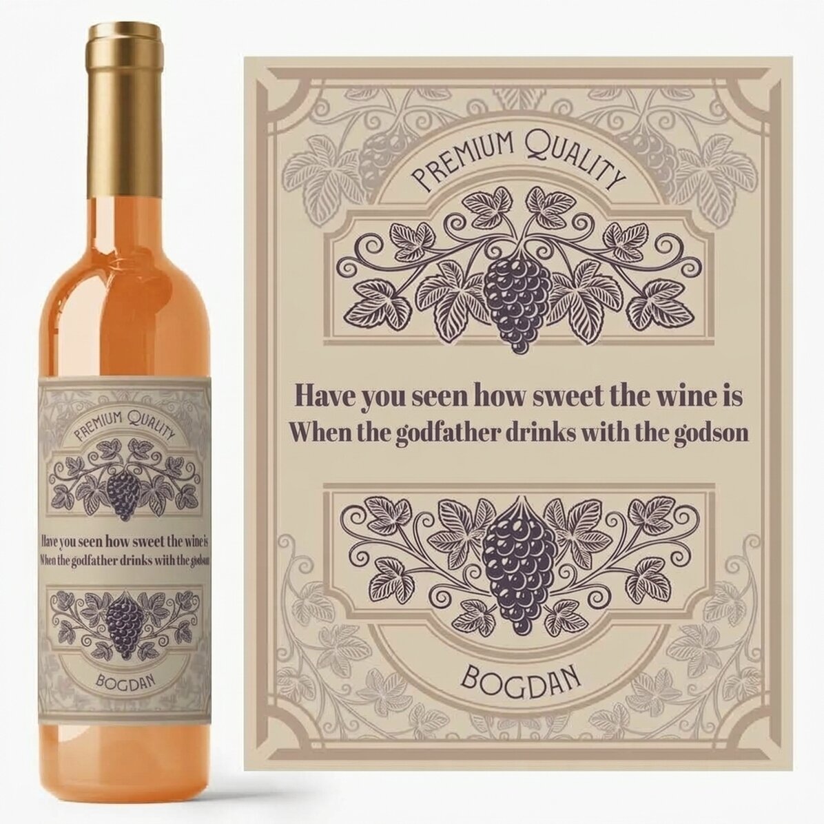 Vino personalizado con texto - Vid