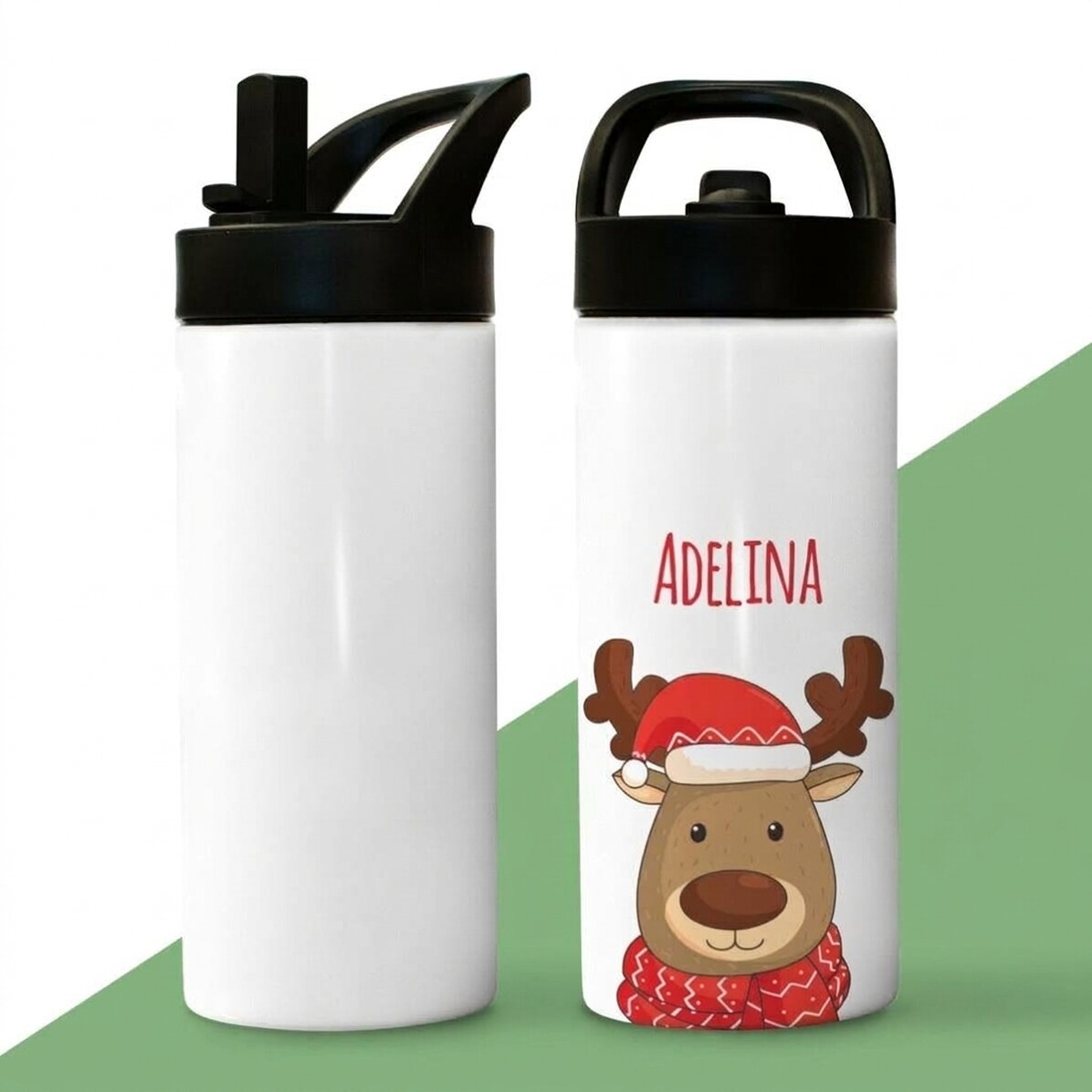 Termo con asa y pajita personalizado con texto - Ren