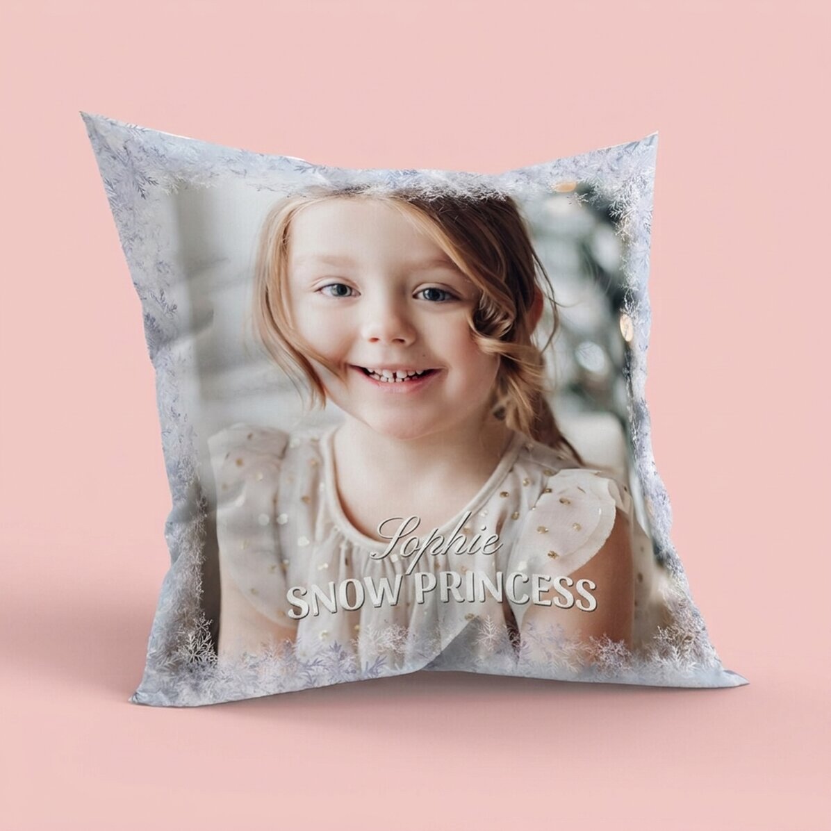 Cojín personalizado con foto y texto, tamaño grande - Winter