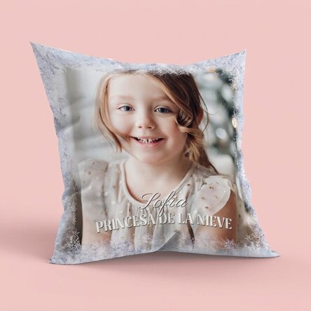 Cojín personalizado con foto y texto, tamaño grande - Winter