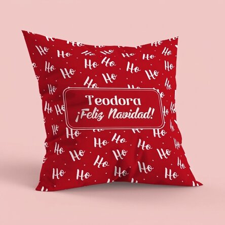 Cojín personalizado con texto, tamaño grande - HoHoHo