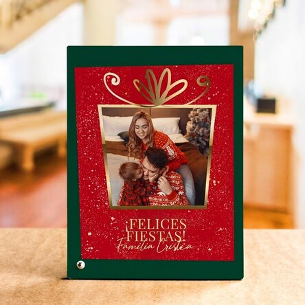 Marco de fotos de escritorio personalizado con foto y texto - Regalo de Navidad