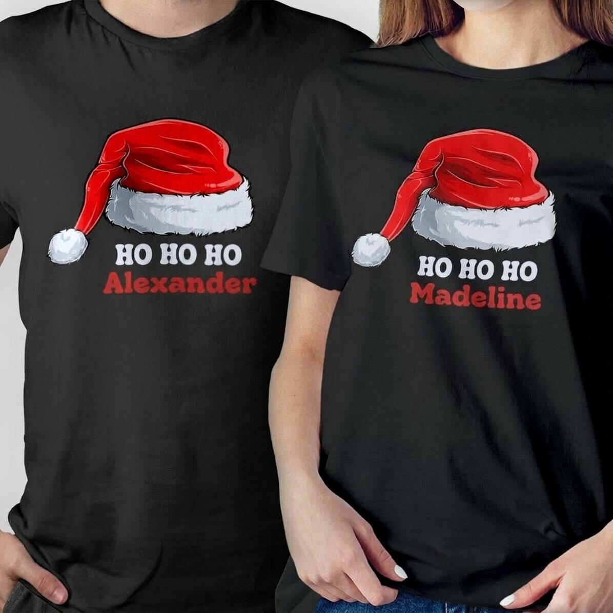 Camiseta de algodón personalizada con texto - Navidad