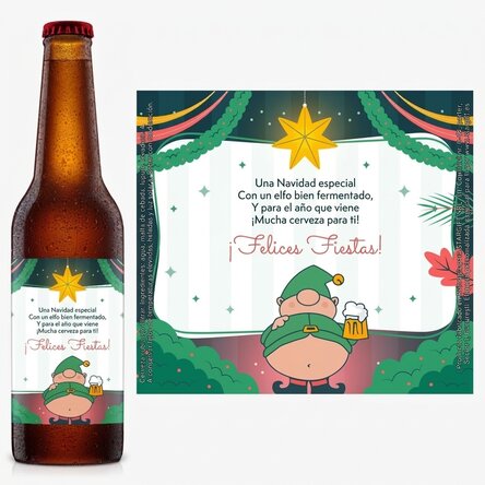 Cerveza personalizada con texto - Elfo cervecero