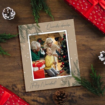 Foto personalizada de 10 x 12 cm con texto y foto - Ramitas de abeto