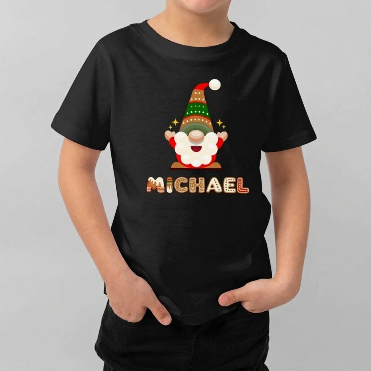 Camiseta de algodón para niños personalizada con nombre