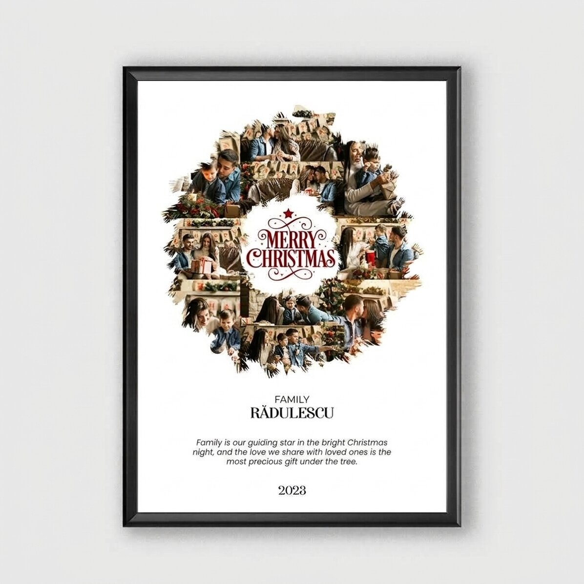 Cuadro personalizado con 10 fotos y un mensaje - Christmas Wreath