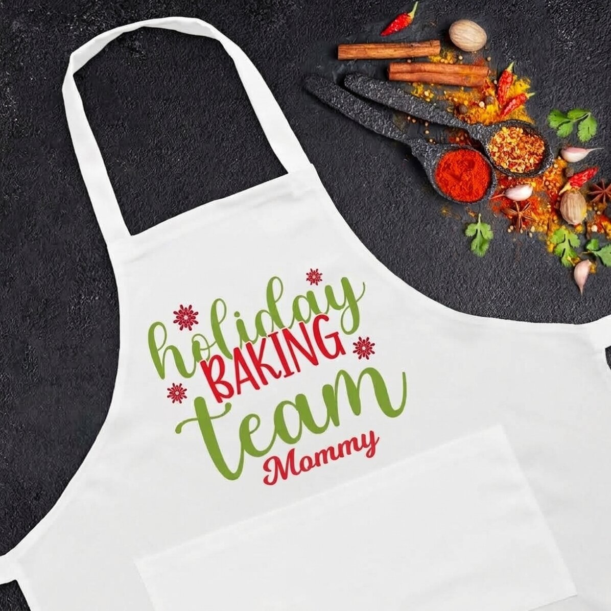 Letrero personalizado con texto - Equipo de repostería navideña