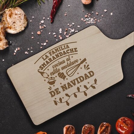 Tabla de cortar personalizada con texto - Navidad en la cocina