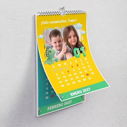 Calendario personalizado para niños con fotos y texto - Dino