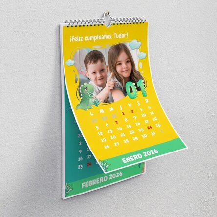 Calendario personalizado para niños con fotos y texto - Dino