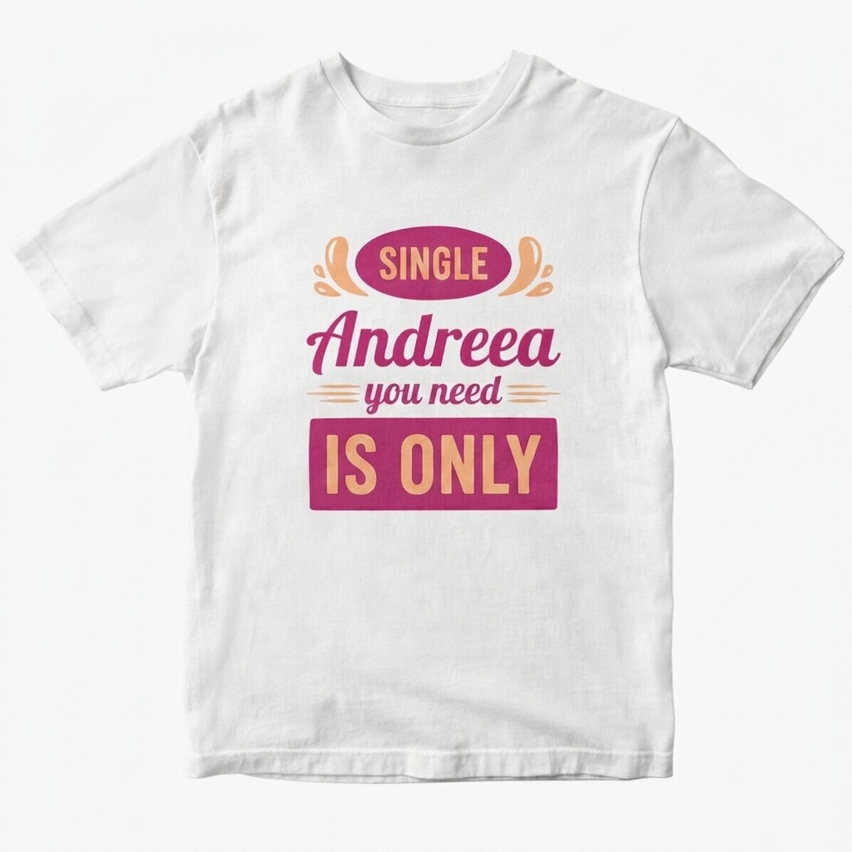 Camiseta de algodón personalizada con texto - Only one