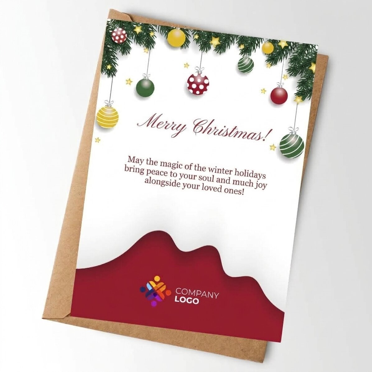 Tarjeta personalizada con logotipo y texto - Tarjeta de Navidad